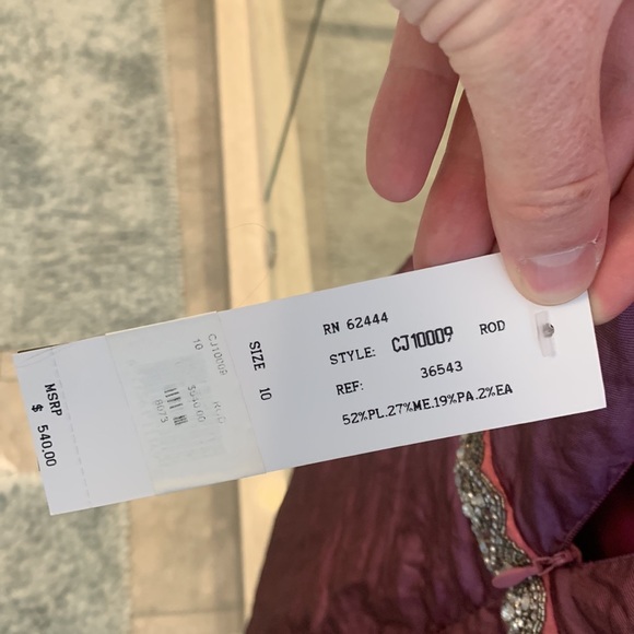 New Nicole miller dress jewel tone pink with rhinestones - Picture 6 of 7